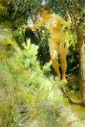 Anders Zorn naken under en gran Sweden oil painting artist